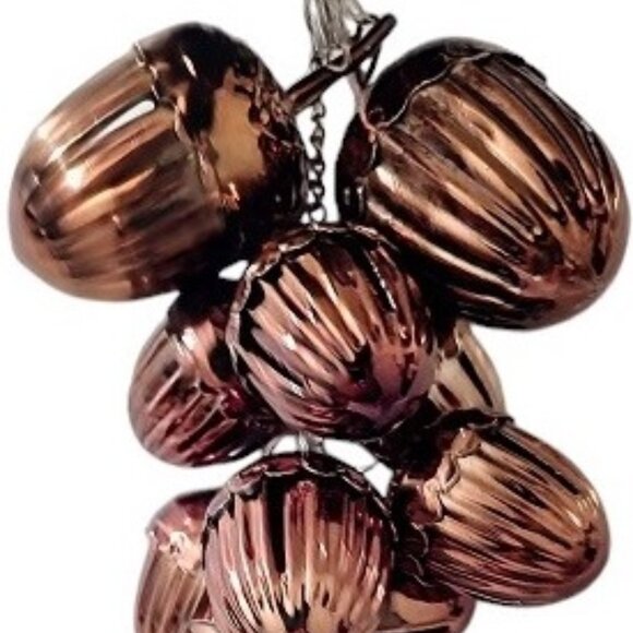 Jingle Bells Ornament Hanging Copper Brown Acorns - Picture 3 of 5